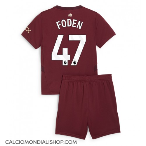 Maglie da calcio Manchester City Phil Foden #47 Terza Maglia Bambino 2024-25 Manica Corta (+ Pantaloni corti)